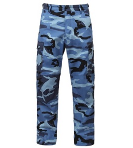 Valentino Garavani camouflage denim cargo trousers blue | MODES