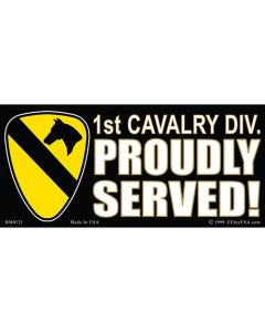 US Army 1st Cavalry Division Proudly Served Sticker