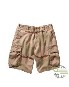 Tri-Color Desert Camo Vintage Paratrooper, Six Pockets - Cargo Shorts