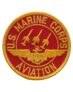 Marine Aviation Patch - Red & Gold