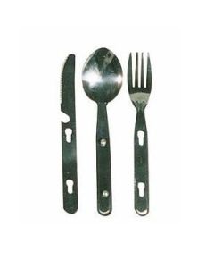 3 Piece Stainless Steel Knife Fork and Spoon Chow Set