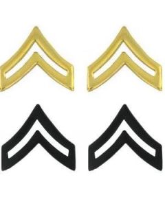 Corporal Army Rank - Gold or Black Metal