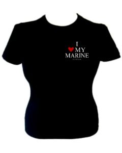 Black I Love My Marine T-Shirt - Women