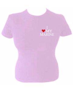 Pink I Love My Marine T-Shirt - Women