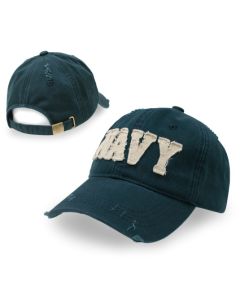 US Navy Vintage Athletic Polo Style Military Cap Hat with Applique