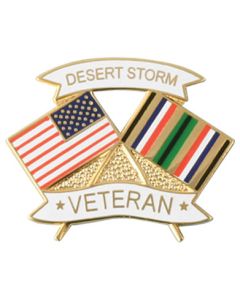 USA / Desert Storm Crossed Flag Lapel Pin