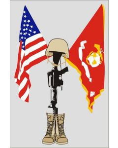 Fallen Hero USA/USMC Crossed Flags Decal