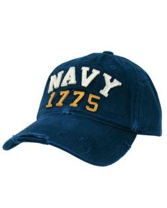 US Navy Vintage Athletic Polo Style Military Cap Hat Navy Blue