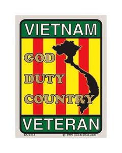 Vietnam Veteran” God Duty Country” Sticker