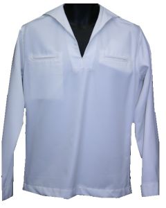 GI US Navy White Poly Middy Top