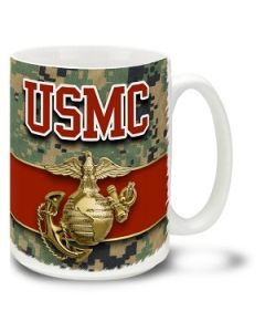 USMC Eagle Globe and Anchor on Camo - 15oz. Mug