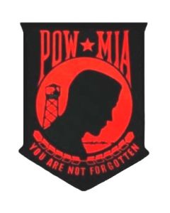 POW-MIA Large Jacket Patch – Black & Red