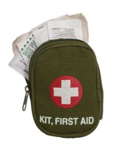 Soldier Individual First Aid Kit (IFAK) with Canvas Case & Belt Loop