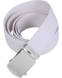 Navy Belt: White Nylon with Silver Tip - Male