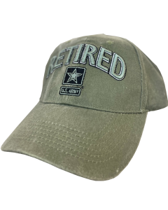 Vintage Olive US Army Retired w/Star Logo Baseball Hat
