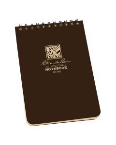 Rite in the Rain All-Weather Top-Spiral Notebook, 3" x 5", Brown Cover