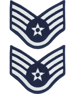 Air Force Chevron Blue and Silver (Pair) Staff Sergeant