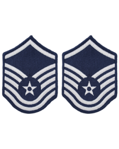 Air Force Chevron Blue and Silver (Pair) Master Sergeant
