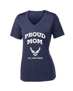 U.S. Air Force PROUD MOM Performance VNeck Tshirt