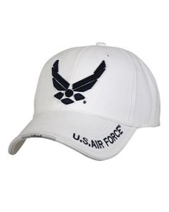 White Deluxe US Air Force Wing Low Profile Insignia Cap