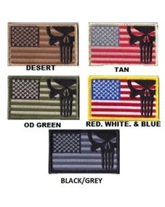 Khaki & Black PVC US Flag Patch Military American Flag Patch
