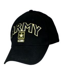 ARMY CAP W/LOGO 3-D TEXT BLK