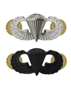 Army Basic Parachutist Badge - Silver or Black - Jump Wings
