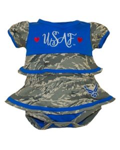 Air Force Baby Girl Embroidered Ruffle Dress 