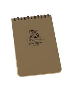 Rite In The Rain All-Weather Top-Spiral Notebook, 4" x 6", Tan Cover