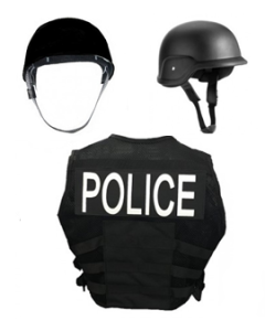 Police Tactical Assault Vest and Helmet