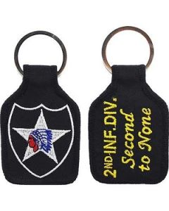US Army 2nd Infantry Division Embroidered Keychain