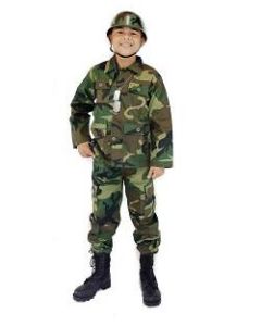 Woodland Camo Kids Soldier Costume