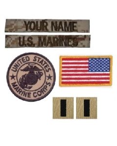 Kids Personalized Marine Desert Digital Name Tape and Patch Set