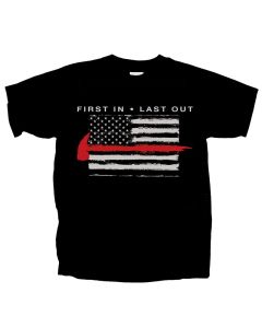 First In Last Out Fire Flag T-Shirt
