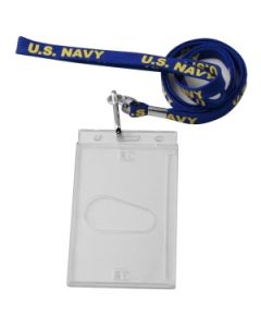 US Navy Lanyard w/ Hook and Plastic Badge Holder