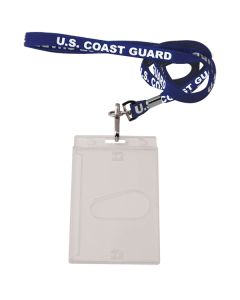 Coast Guard Lanyard W/ Hook and Plastic Badge Holder