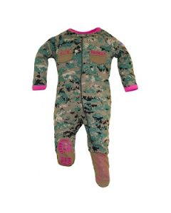 Marine Corps Baby Girl Crawler with Boots & Ruffles