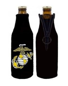 Black Marine Corps Bottle Koozie
