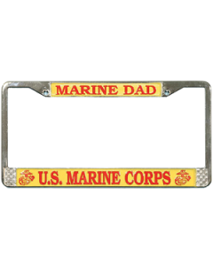 Marine Dad License Plate Frame