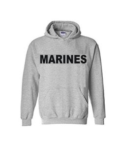 Marines Hoodie Sweatshirt Grey