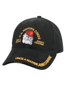 Marines Devil Dog Baseball Hat - Black 