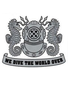 Navy Master Diver We Dive the World Silver Decal