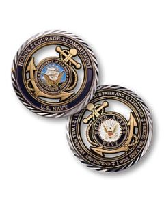 US Navy Core Values Challenge Coin 