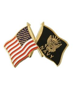 USA/Navy Crossed Flag Lapel Pin 