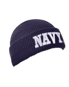 Navy Watch Cap with Navy Text