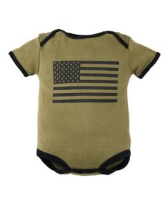 OD Green American Flag Infant Bodysuit