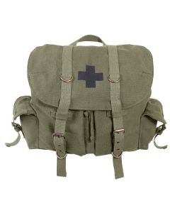 Army Green Vintage Backpack w/Medic Cross