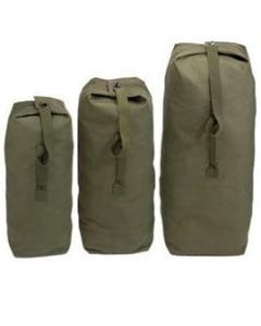 Olive Top Load Canvas Duffel Bag with Shoulder Strap - Heavyweight Duffle