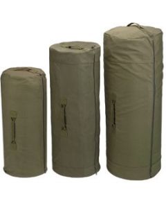 Olive Zippered Canvas Duffel Bags Attached D Ring  - Heavyweight Duffle