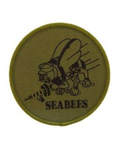 USN Seabees Patch - Olive Drab Green
